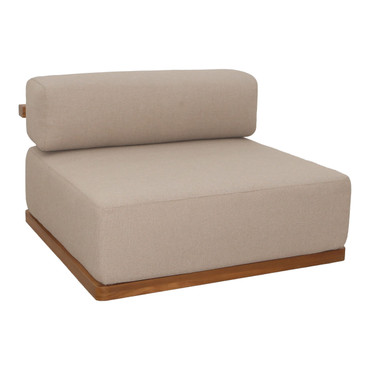 Nouveau Saint Croix - Outdoor Light Brown Olefin Fabric + Teak Armless Seat / VGEF-MATHEUS-SEAT