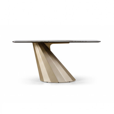 Nouveau Vela - Modern Ceramic + Brass Console Table / VGVC-K2391