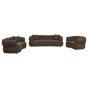 Casarin Fabric 3-Piece Channel-Back Sofa Set Brown / CS-511251-S3