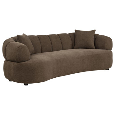 Casarin Fabric Channel-Back Sofa Brown / CS-511251