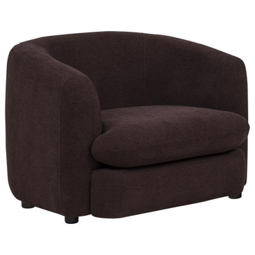 Delroy Stationary Accent Chair Aubergine Polyester Upholstery / CS-511263