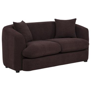 Delroy 2-Seat Stationary Loveseat Aubergine Polyester Upholstery / CS-511262