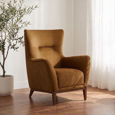 Catala Upholstered High Back Accent Chair Rust and Coffee / CS-903270
