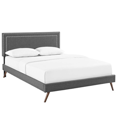 Virginia Fabric Full Platform Bed with Round Splayed Legs by Modway / MOD-5913