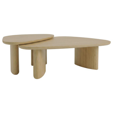 Lester 2-Piece Triangular Nesting Coffee Table Set Honey Oak / CS-701660