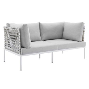 Harmony Sunbrella® Basket Weave Outdoor Patio Aluminum Loveseat by Modway / EEI-4961