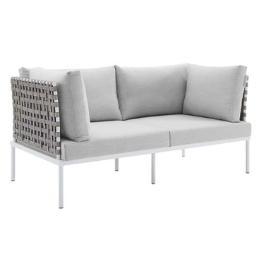 Harmony Sunbrella® Basket Weave Outdoor Patio Aluminum Loveseat by Modway / EEI-4962