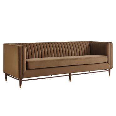 Devote 93 Inch Performance Velvet Channel Tufted Sofa by Modway / EEI-7996