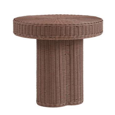 Sarova 20 Inch Natural Rattan Round Pedestal Side Table by Modway / EEI-7914