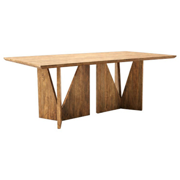 Sosa Solid Mango Wood Dining Table with Angular Base Light Brown / CS-106961