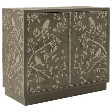 Parkes 2-door Bone Inlay Accent Cabinet Distressed Grey / CS-950454