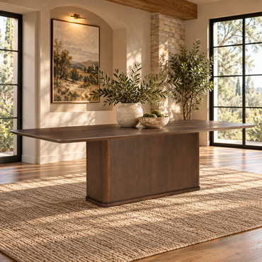 Koen Brown Oak Dining Table, Rectangular Design | DN06860