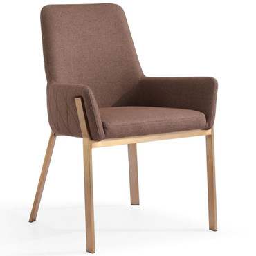 Robin - Modern Brown & Brass Dining Chair / VGVCB8366-BRN-DC
