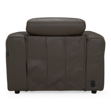 Jessop - Modern Dark Grey Leather Recliner Chair / VGKM-KM.6399B-CHR-Dark Grey