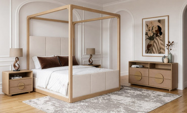 Eastern King Sergio - Modern Natural Oak 4-Piece Bedroom Set / VGAL-SERGIO-4PC-SET-EK