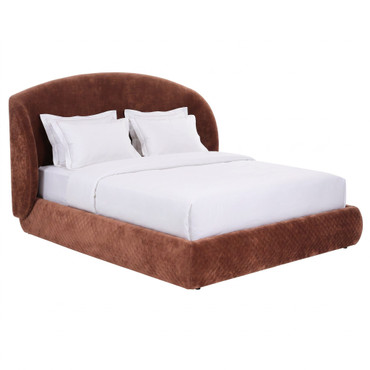 Queen Stephanie - Modern Brown Fabric Bed / VGOD-ZW-26027-BRN-Q