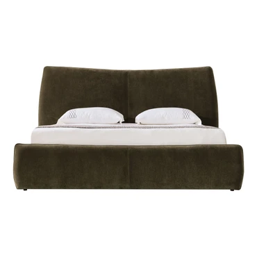 Eastern King Jenkins - Modern Dark Olive Green Fabric Bed / VGEV-VG828-GRN-EK