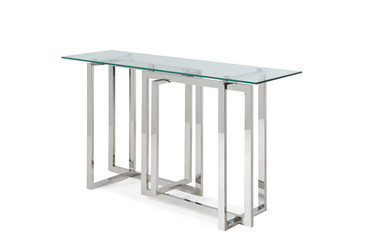 Valiant Modern Glass & Stainless Steel Console Table / VGVCK856
