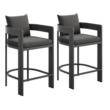 Tahoe Outdoor Patio Patio Aluminum Counter Stools Set of 2 by Modway / EEI-8108