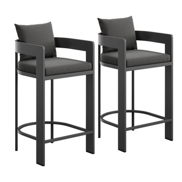 Tahoe Outdoor Patio Patio Aluminum Bar Chairs Set of 2 by Modway / EEI-8109