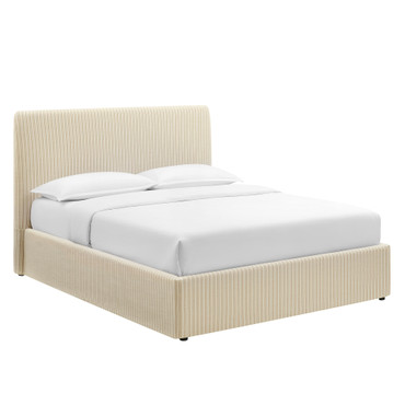 Pemberly Striped Fabric Slipcovered Full Size Storage Bed by Modway / MOD-7409