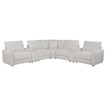 Valle 7-Piece L-Shaped Power Reclining Sectional with Dual Consoles Pearl / CS-603350P-SETA
