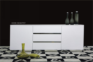 A&X Skyline White Crocodile Lacquer Buffet / VGUNAC636-180