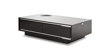 A&X Grand Modern Black Crocodile Lacquer Coffee Table with 2 Drawers / VGUNCK8315-BLK