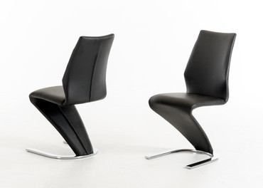 Penn Modern Black Leatherette Dining Chair (Set of 2) / VGGUJCD-6606-BLK