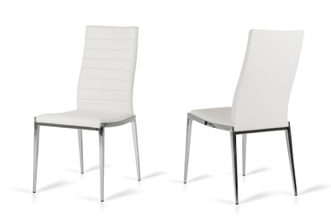 Libby - Modern White Leatherette Dining Chair (Set of 2) / VGEWF3195AB-WHT