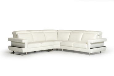 Lamod Italia Crosby - Italian Modern White Leather Sectional Sofa / VGNTCROSBY-WHT