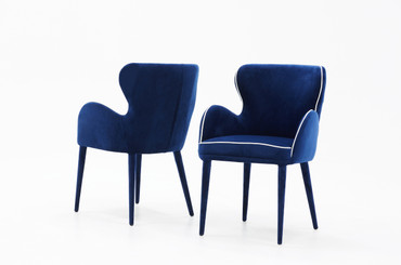 Modrest Tigard Mid-Century Blue Fabric Dining Chair / VGEU-MC-8883CH-A-BLU
