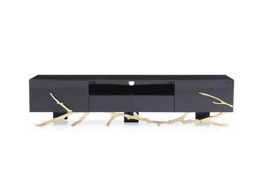 Modrest Legend Modern Black & Gold 79" TV Stand / VGVCTV8111-BLK