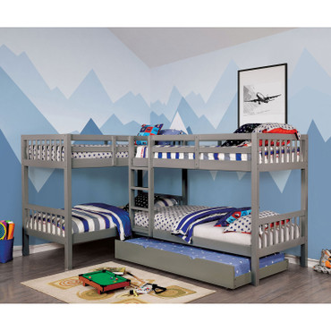 MARQUETTE Quadruple Twin Bunk Bed / CM-BK904GY-BED