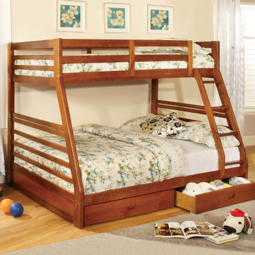 CALIFORNIA Twin/Full Bunk Bed w/ 2 Drawers / CM-BK588A-BED