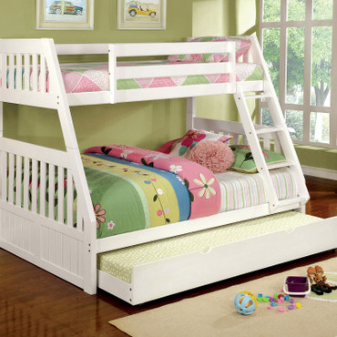 CANBERRA Twin/Full Bunk Bed / CM-BK607WH-BED