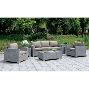 BRINDSMADE 6 Pc. Patio Set w/ Coffee Table + 2 End Tables / CM-OS1842GY-SET