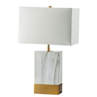 FAITH 20"H White Marble Gold Table Lamp / L731197-GL