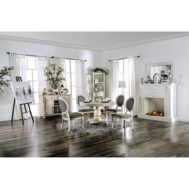 KATHRYN 5 Pc. Round Dining Table Set / CM3872WH-RT-5PC
