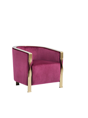 Divani Casa Anthony Modern Pink & Gold Accent Chair / VGZAZCS600-1-PNK