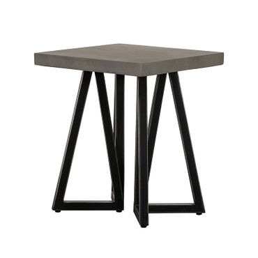 Modrest Richmond Modern Concrete & Black Metal End Table / VGLBLENO-LT50-01