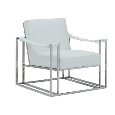 Modrest Larson Modern White Leatherette Accent Chair / VGRH-RHS-AC-205-WHT-STL