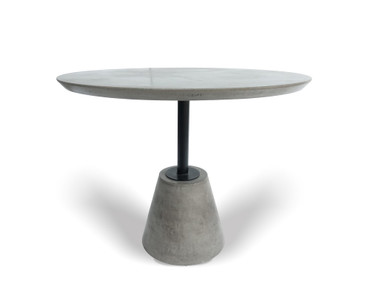 Modrest Nathrop - Modern Grey Concrete & Black Metal Round Dining Table / VGGR614190