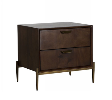 Modrest Shane - Modern Acacia & Brass Nightstand / VGNX-MEMPHIS-20144