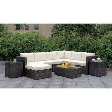 ILONA L-Sectional + Coffee Table + End Table / CM-OS2136-SET4