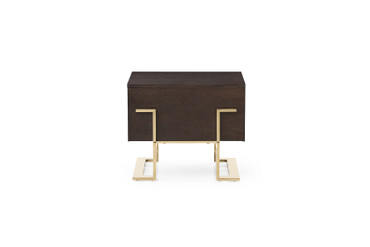 Modrest Moontide Modern Smoked Ash & Gold Nightstand / VGVCJ1922-D