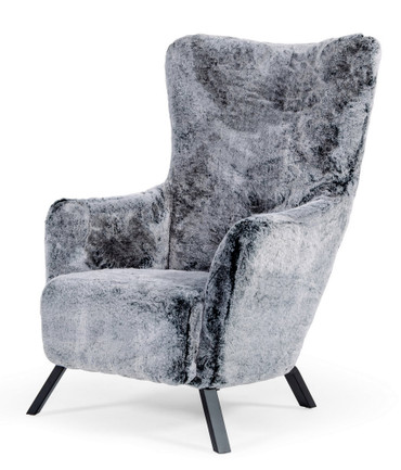 Modrest Findon - Glam Grey Faux Fur Accent Chair / VGEUMC-9359CH