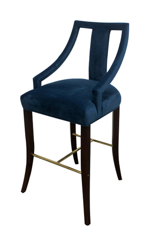 Modrest Kimball - Glam Blue Velvet Bar Stool / VGUIHERSA