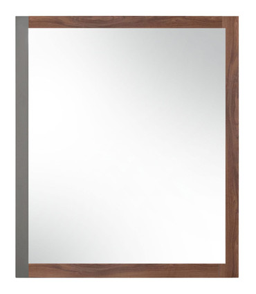 Nova Domus Palermo - Italian Modern Faux Concrete & Walnut Mirror / VGACPALERMO-WAL-MIR