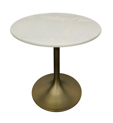 Modrest Collins - Glam White Marble & Gold End Table / VGGMM-ET-1089A